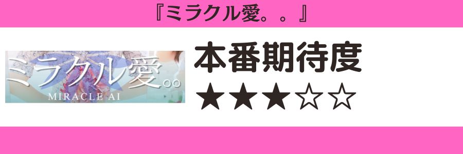 ミラクル愛。。のロゴと本番期待度