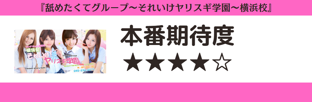 舐めたくてグループ~それいけヤリスギ学園~横浜校 本番期待度