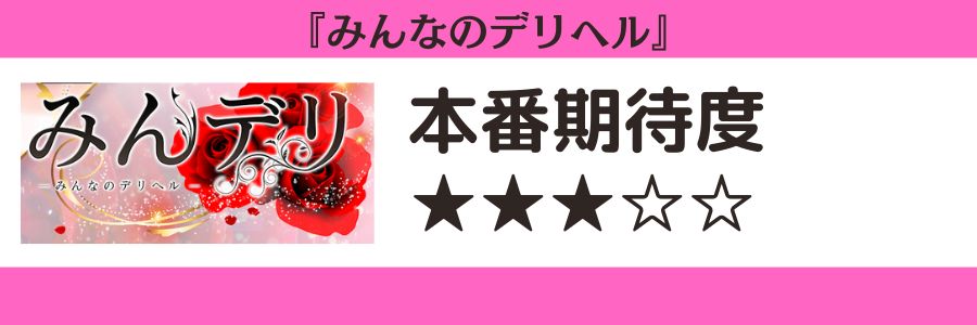 みんなのデリヘルのロゴと本番期待度