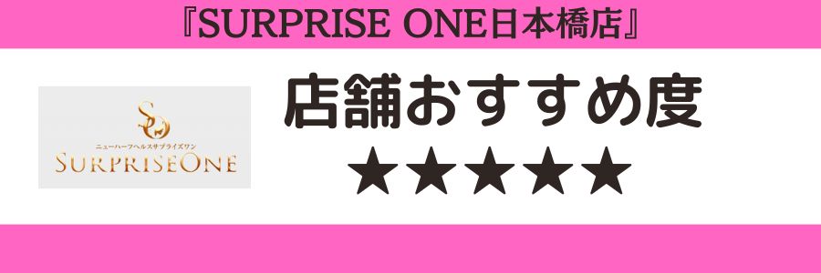SURPRISE ONE日本橋店のロゴと店舗おすすめ度