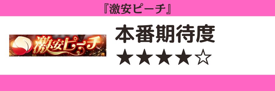 激安ピーチのロゴと本番期待度