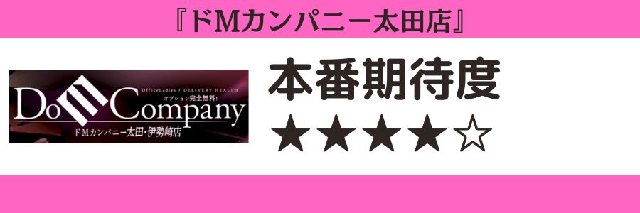 ドMカンパニー太田店のロゴと本番期待度