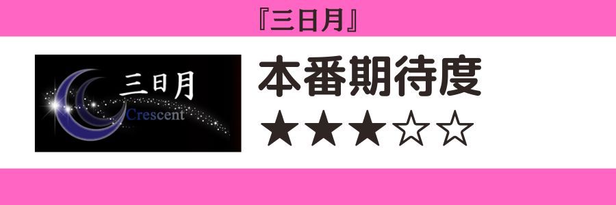 三日月のロゴと本番期待度
