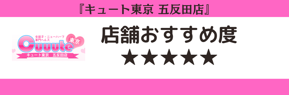 キュート東京 五反田店のロゴと店舗おすすめ度