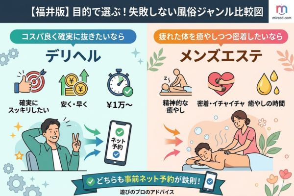 【目的別】福井で絶対に外さないおすすめ風俗ジャンル