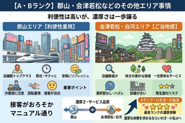 【A・Bランク】郡山・会津若松などのその他エリア事情