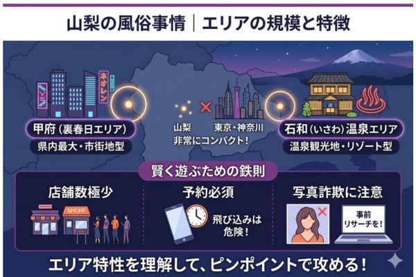 山梨の風俗事情｜エリアの規模と特徴