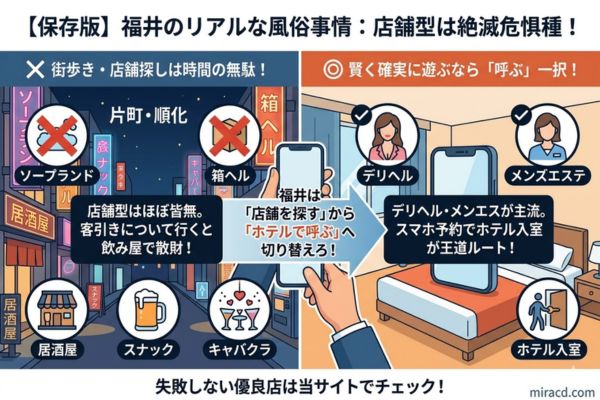 福井の風俗事情|店舗型が少ないって本当?