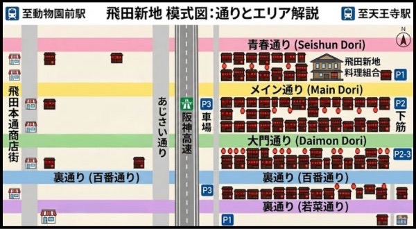 飛田新地のマップ解説