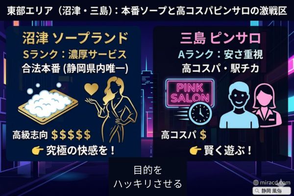 東部エリア（沼津・三島）：本番ソープと高コスパピンサロの激戦区