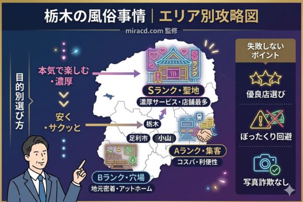 栃木の風俗事情｜失敗しないためのエリア選び