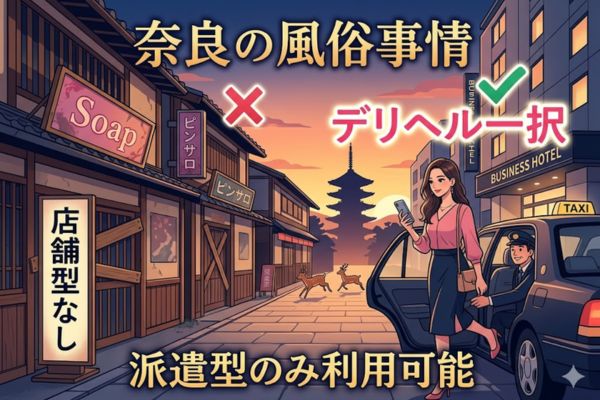 奈良の風俗事情|店舗型(ソープ・ピンサロ等)はなく「デリヘル」一択