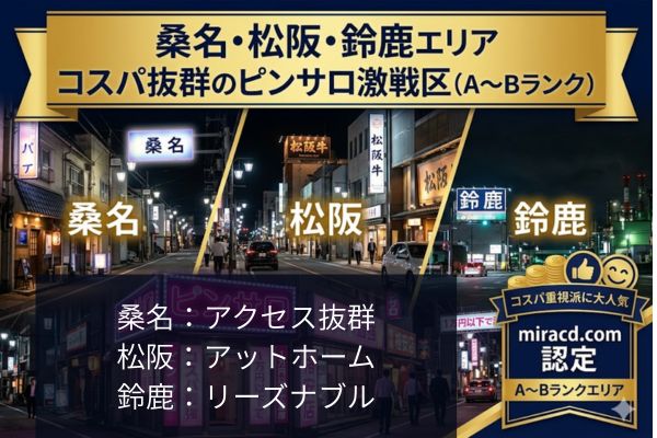 桑名・松阪・鈴鹿エリア:コスパ抜群のピンサロ激戦区(A〜Bランク)