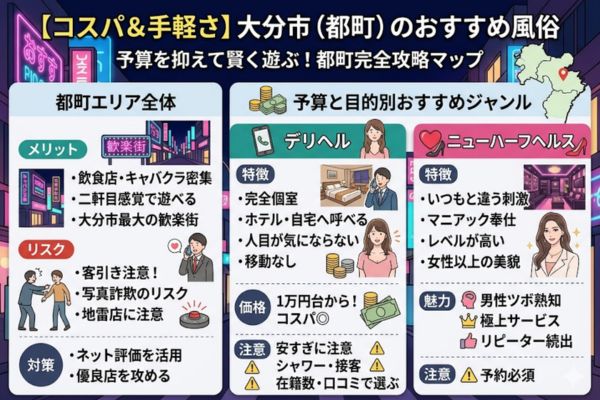 【コスパ＆手軽さ】大分市（都町）のおすすめ風俗