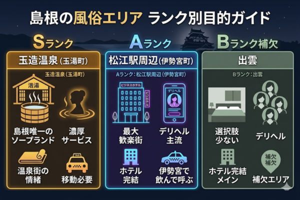 島根の風俗エリア！Sランク「玉造温泉」とAランク「松江駅周辺」