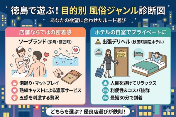 目的別!徳島のおすすめ風俗ジャンルと優良店