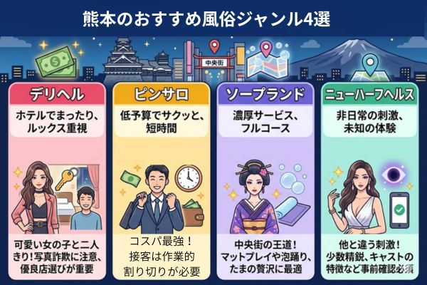 目的別!熊本のおすすめ風俗ジャンル4選