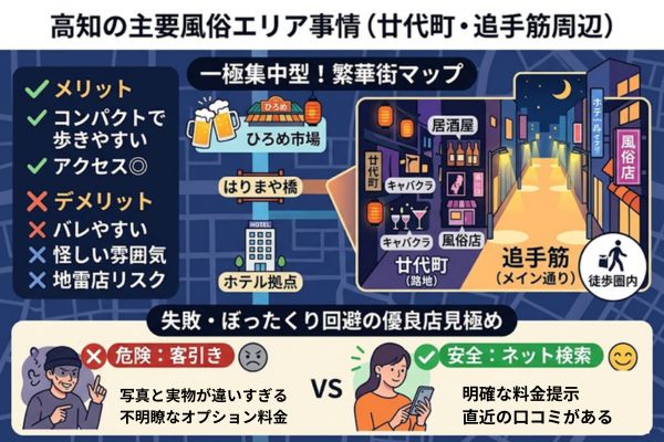 高知の主要風俗エリア事情（廿代町・追手筋周辺）