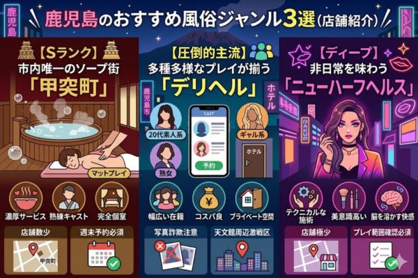 鹿児島のおすすめ風俗ジャンル3選(店舗紹介)