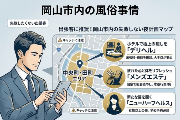 岡山市内の風俗事情:出張客やじっくり楽しみたい派におすすめ