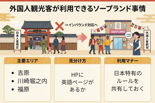 外国人観光客が利用できるソープランド事情（補助章）